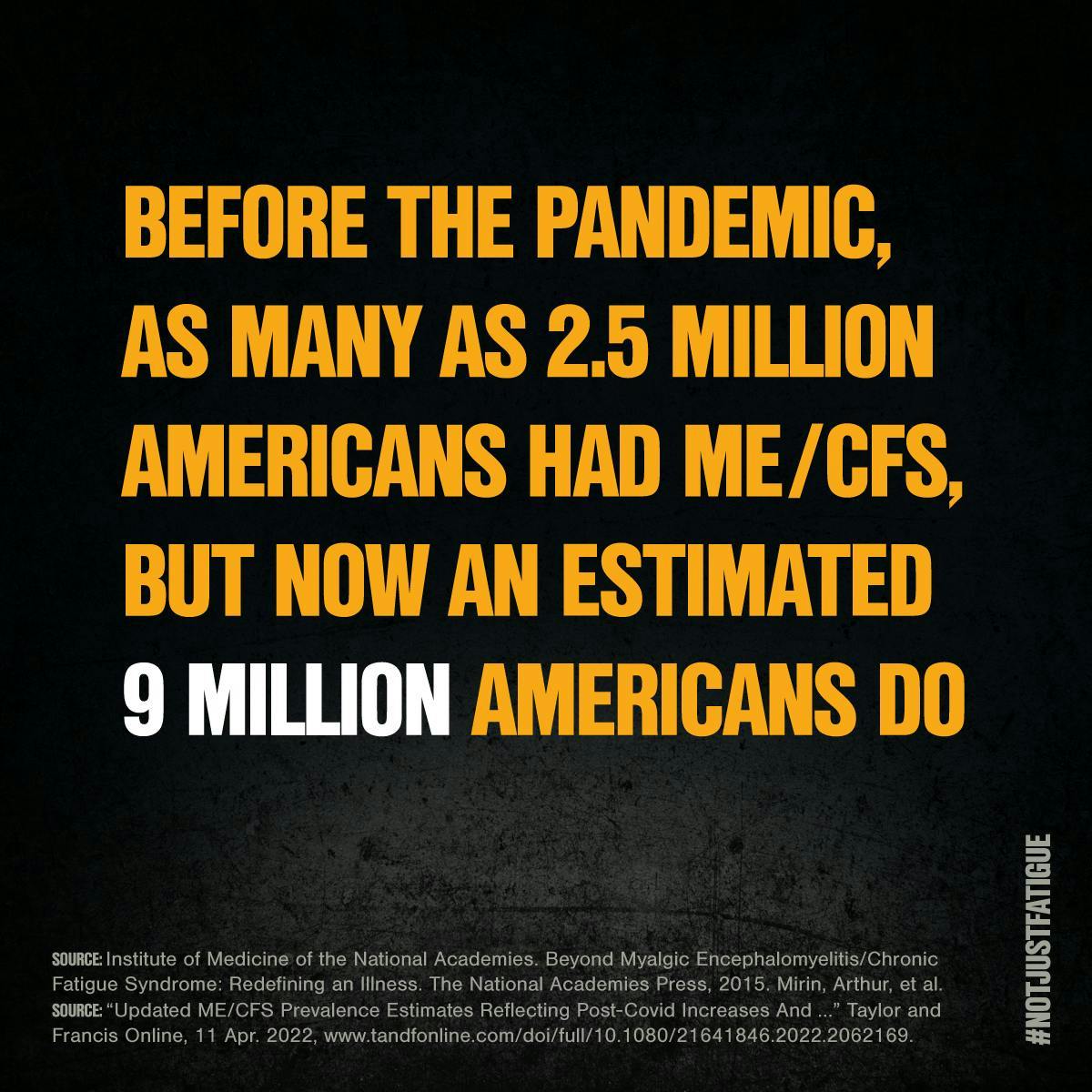 Before the pandemic, as many as 2.5 million americans had ME/CFS, but now an estimated 9 million Americans do
